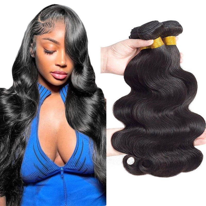 ROYAL IMPRESSION 16A Brazilian Virgin Hair Body Wave 3 Bundles 16" 18" 20" 300g Virgin Brazilian Remy Body Wave Human Hair Bundles 100% Unprocessed Brazilian Virgin Remy Human Hair Bundles Natural Color - Image 1